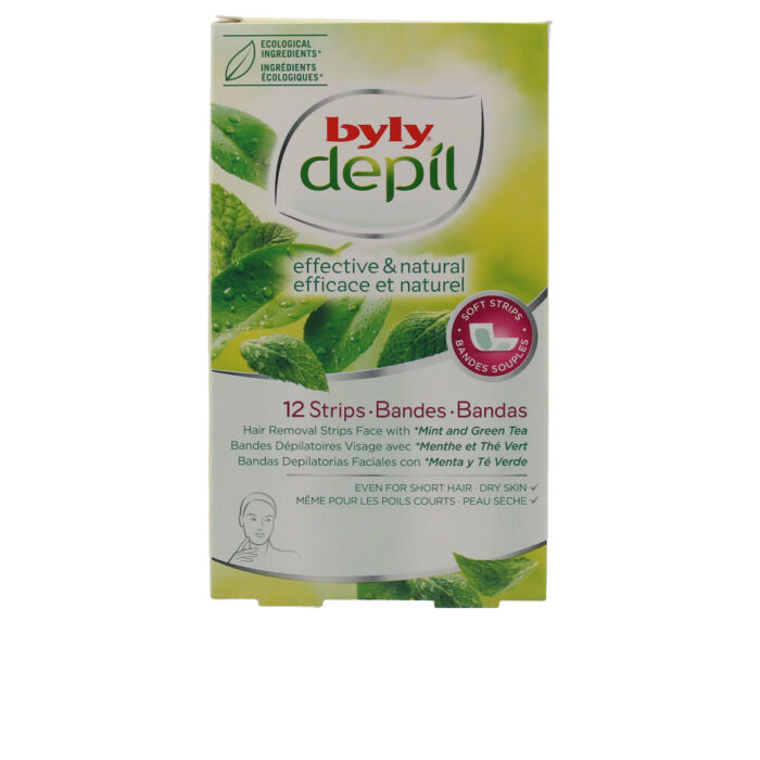 DEPIL mint and green tea facial strips 12 u