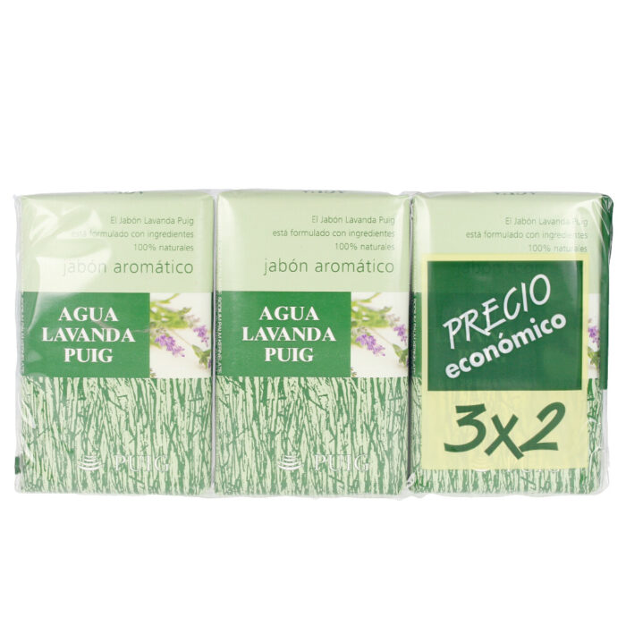 AGUA LAVANDA PUIG jabón 100% natural pack 3 x 125 gr